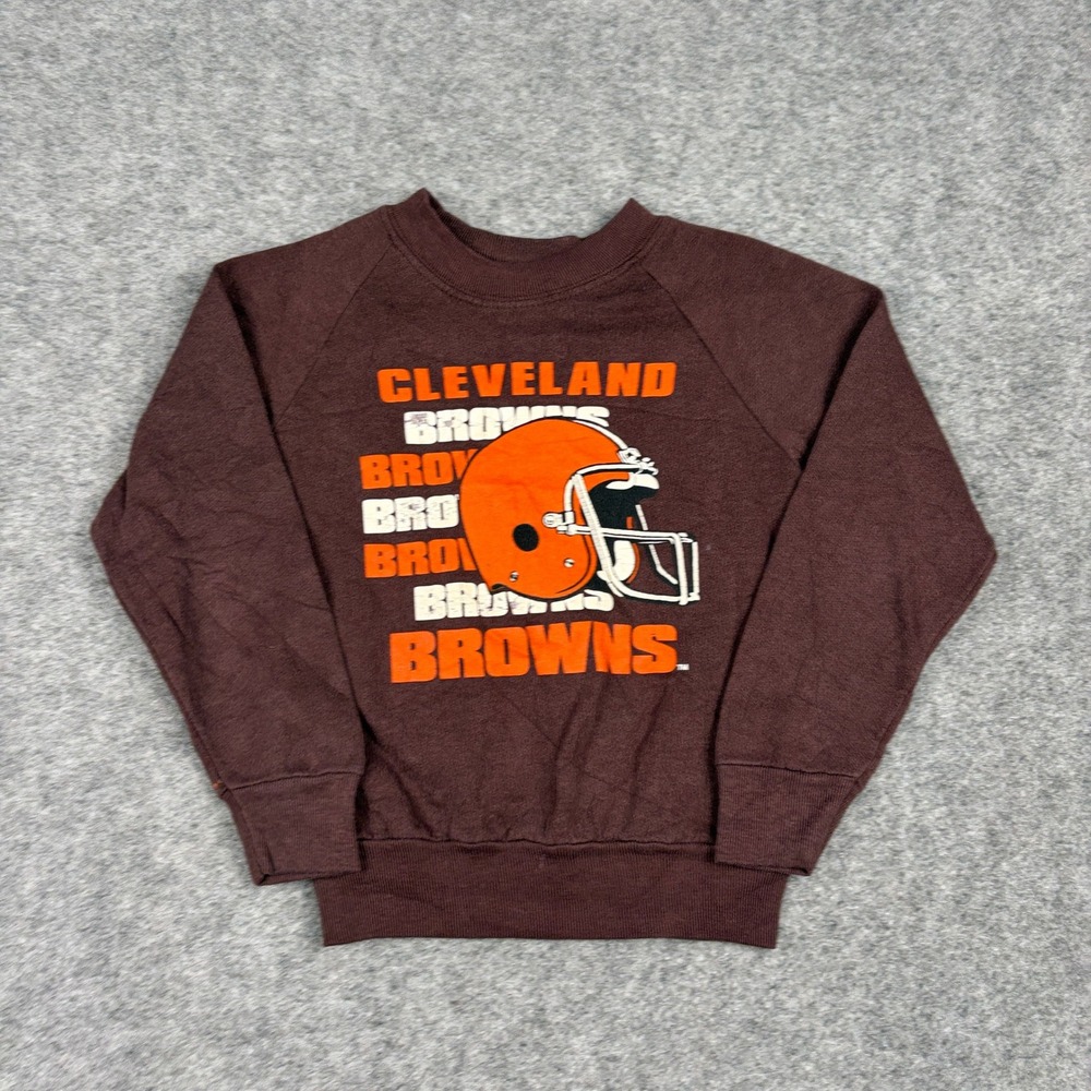 Garan Cleveland Browns Sweatshirt Youth M 5-6 Vintage 80s NFL Brown Sports Retro